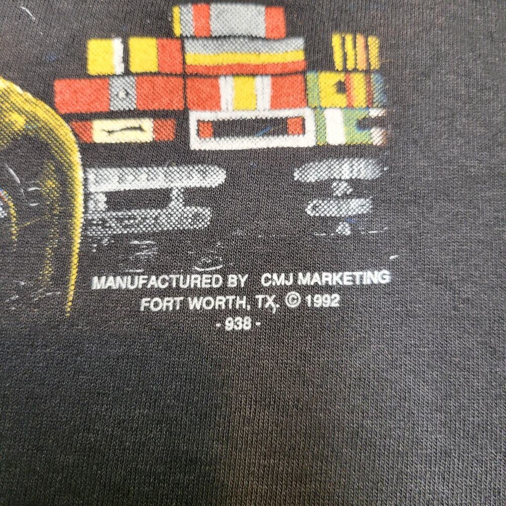 Vintage Marines 3D Emblem Shirt Mens 2XL Black Graphic Tee Single Stitch 90s - Picture 5 of 11